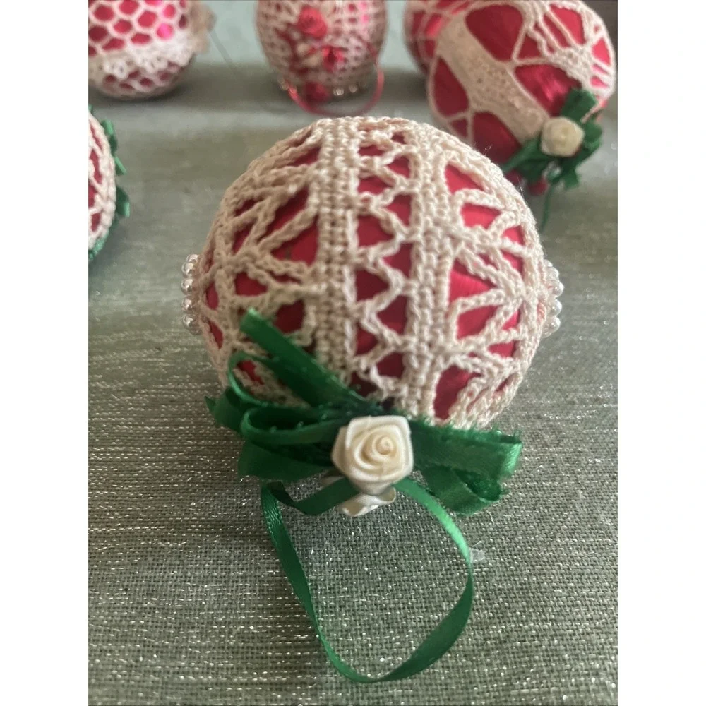 Vintage Crocheted Christmas Ornaments Set of 7~Beautiful!